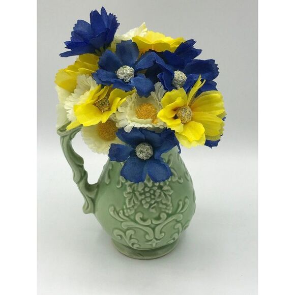 Vintage 1960’s Norleans Japan grape pattern green 6” pitcher - Picture 3 of 9